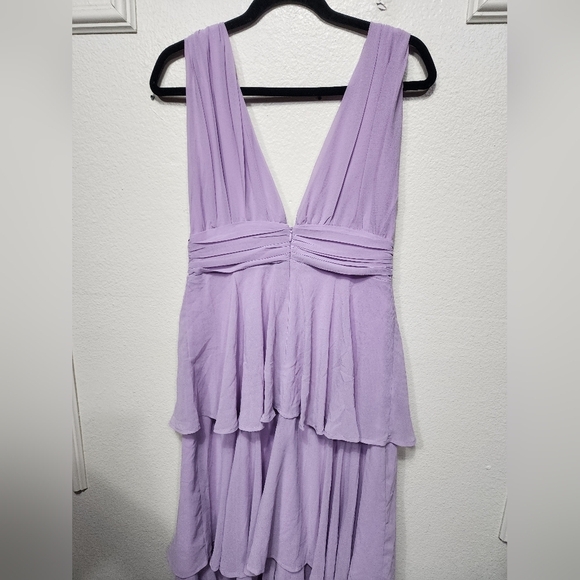 Lulus Amazing Evening Lavender Tiered Maxi Dress L Wedding Party Prom Spring - Picture 9 of 10